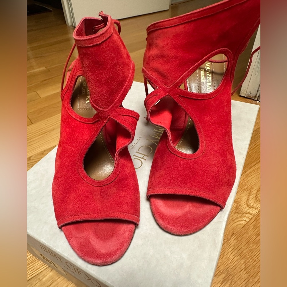 Aquazzura Gorgeous red sandal pumps